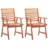 vidaXL Vonkajšie jedálenské stoličky 2 ks masívne akáciové drevo - cena, srovnání