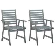 vidaXL Vonkajšie jedálenské stoličky 2 ks, sivé, akáciový masív - cena, srovnání