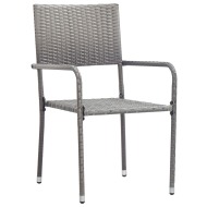 vidaXL Vonkajšie jedálenské stoličky 2 ks, sivé, polyratan - cena, srovnání