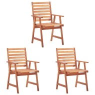 vidaXL Vonkajšie jedálenské stoličky 3 ks masívne akáciové drevo - cena, srovnání