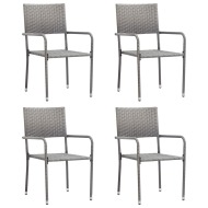 vidaXL Vonkajšie jedálenské stoličky 4 ks, polyratan, antracitové - cena, srovnání