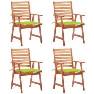 vidaXL Vonkajšie jedálenské stoličky 4 ks s podložkami masívne akáciové drevo - cena, srovnání