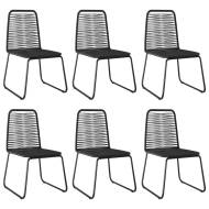 vidaXL Vonkajšie jedálenské stoličky 6 ks polyratan čierne - cena, srovnání