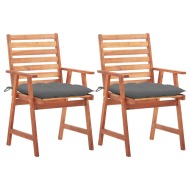 vidaXL Vonkajšie jedálenské stoličky s podložkami 2 ks masívna akácia - cena, srovnání