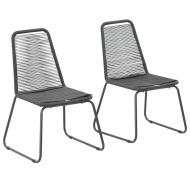 vidaXL Vonkajšie stoličky 2 ks, polyratan, čierne - cena, srovnání