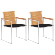 vidaXL Záhradné stoličky so sedákmi 2 ks masívne teakové drevo a oceľ - cena, srovnání
