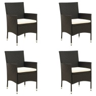 vidaXL Záhradné stoličky so sedákmi 4 ks polyratanové čierne - cena, srovnání