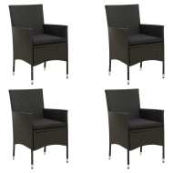 vidaXL Záhradné stoličky s podložkami 4 ks polyratanové čierne - cena, srovnání
