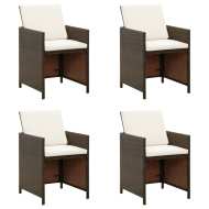 vidaXL Záhradné stoličky s podložkami 4 ks polyratanové hnedé - cena, srovnání