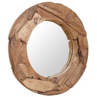 vidaXL Dekoratívne zrkadlo z teakového dreva, 80 cm okrúhle - cena, srovnání