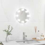 vidaXL Nástenné bezrámové zrkadlo s LED svetlami okrúhle sklo - cena, srovnání