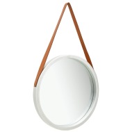 vidaXL Nástenné zrkadlo s popruhom strieborné 50 cm - cena, srovnání