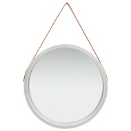 vidaXL Nástenné zrkadlo s popruhom strieborné 60 cm - cena, srovnání