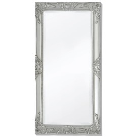 vidaXL Nástenné zrkadlo v barokovom štýle, 100x50 cm strieborné