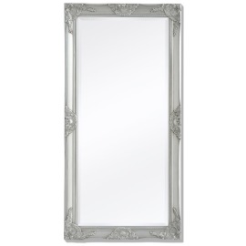 vidaXL Nástenné zrkadlo v barokovom štýle, 120x60 cm strieborné