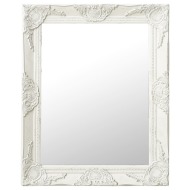 vidaXL Nástenné zrkadlo v barokovom štýle 50x60 cm biele - cena, srovnání