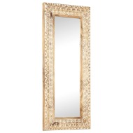 vidaXL Ručne vyrezávané zrkadlo 110x50x2,6cm mangovníkové drevo - cena, srovnání