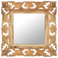 vidaXL Ručne vyrezávané zrkadlo hnedé 50x50 cm masívne mangovníkové drevo - cena, srovnání
