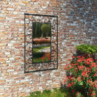 vidaXL Záhradné nástenné zrkadlo obdĺžnikové 50x80 cm čierne - cena, srovnání