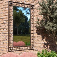 vidaXL Záhradné nástenné zrkadlo obdĺžnikové 60x110 cm čierne - cena, srovnání