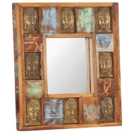 vidaXL Zrkadlo s obložením s Budhom 50x50 cm masívne recyklované drevo - cena, srovnání