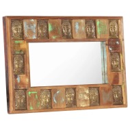 vidaXL Zrkadlo s obložením s Budhom 80x50 cm masívne recyklované drevo - cena, srovnání