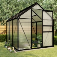 vidaXL Hliníkový skleník s podkladovým rámom, antracitový 3,61 m - cena, srovnání