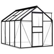 vidaXL Hliníkový skleník s podkladovým rámom, antracitový 4,75 m - cena, srovnání
