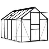 vidaXL Hliníkový skleník s podkladovým rámom, antracitový 5,89 m - cena, srovnání