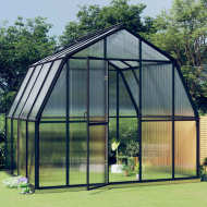 vidaXL Hliníkový skleník s podkladovým rámom antracitový 6,66 m - cena, srovnání