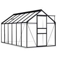 vidaXL Hliníkový skleník s podkladovým rámom, antracitový 7,03 m - cena, srovnání