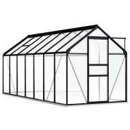 vidaXL Hliníkový skleník s podkladovým rámom, antracitový 8,17 m - cena, srovnání