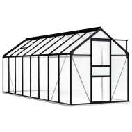 vidaXL Hliníkový skleník s podkladovým rámom, antracitový 9,31 m - cena, srovnání