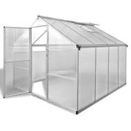 vidaXL Spevnený hliníkový skleník s podkladovým rámom 6,05 m - cena, srovnání