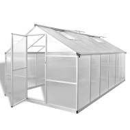 vidaXL Spevnený hliníkový skleník s podkladovým rámom 9,025 m - cena, srovnání