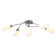 vidaXL Stropná lampa+keramické tienidlá na 5 žiaroviek E14,biely kužeľ - cena, srovnání