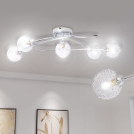 vidaXL Stropná lampa so sklenenými tienidlami ovinutými drôtom na 5 žiaroviek - cena, srovnání