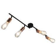 vidaXL 4-cestné stropné svietidlo s vláknovými žiarovkami 2 W čierne a medené 60 cm E27 - cena, srovnání