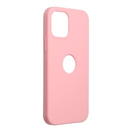 ForCell Pouzdro Soft-Touch SILICONE APPLE iPhone 12 Mini - růžové výřez na logo