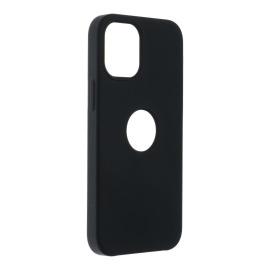 ForCell Pouzdro Soft-Touch SILICONE APPLE iPhone 12 Mini - černé výřez na logo