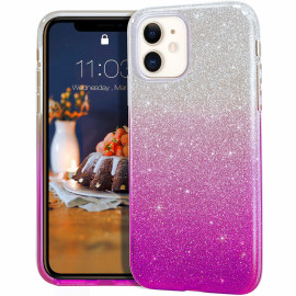 ForCell Pouzdro Shning Case iPhone 11 - Růžové/Stříbrné