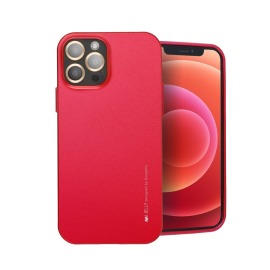 Goospery Pouzdro MERCURY i-Jelly Case silikonové iPhone 12/12 Pro - červená metalíza