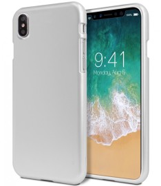 Goospery Pouzdro Mercury iJelly Metal na iPhone Xs/X - Stříbrný