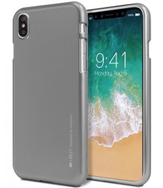 Goospery Pouzdro Mercury iJelly Metal na iPhone Xs/X - Šedý