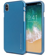 Goospery Pouzdro Mercury iJelly Metal na iPhone Xs/X - Modrý - cena, srovnání