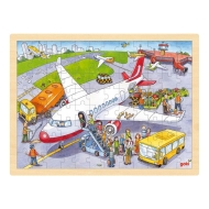 Goki Drevené puzzle Letisko, 96 dielikov - cena, srovnání