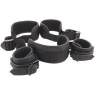 Fetish Submissive Neck, Handcuffs & Leg Belt Vegan Leather - cena, srovnání