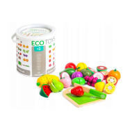 Eco Toys Drevené ovocie vo vedierku 20ks - cena, srovnání