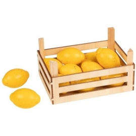 Goki Drevený košík s citrónmi