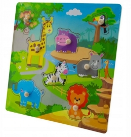 Tulimi Drevené zábavné puzzle Zoo veľké